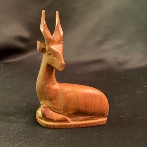 Hand carved wood gazelle